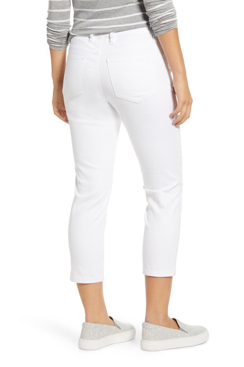 Ella Twill High Waist Crop White Jeans, Alternate, color, WHITE
