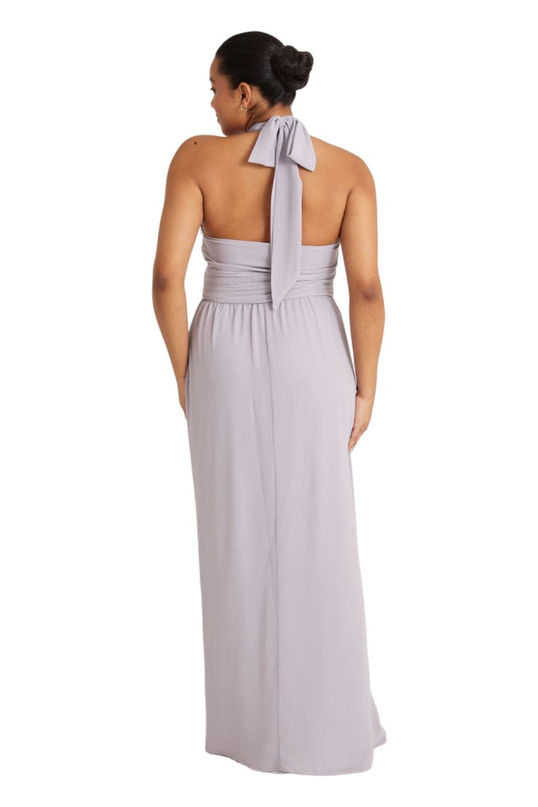 Halter Neck Chiffon Bridesmaid Dress, Alternate, color, Lilac