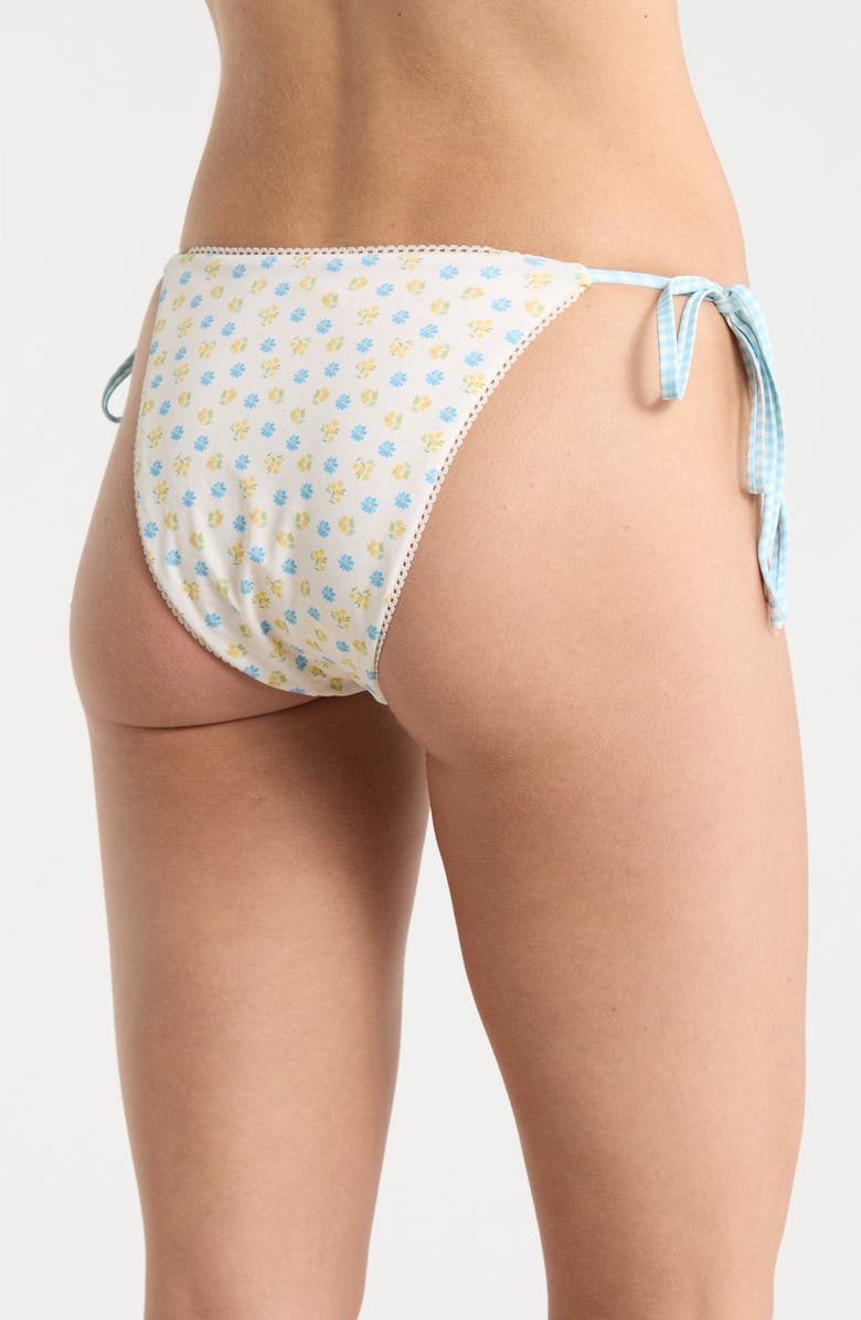 Dippin Daisys Valentina Side Tie Bikini Bottoms, Alternate, color, Meadow/ Blue Gingham