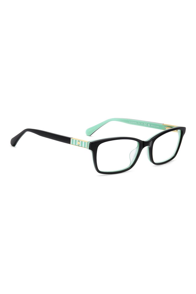 jackeline 50mm rectangular reading glasses, Alternate, color, BLACK GREEN