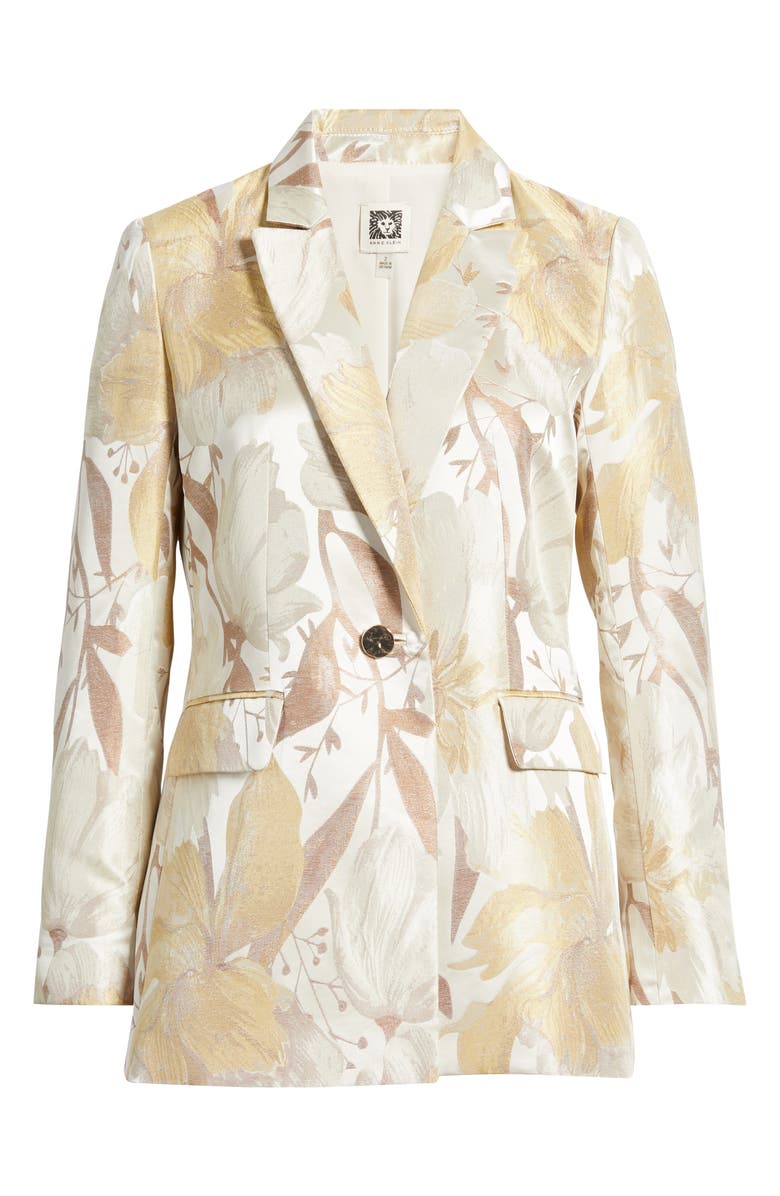 Anne Klein Jacquard Blazer, Alternate, color, Coffee Cream Multi
