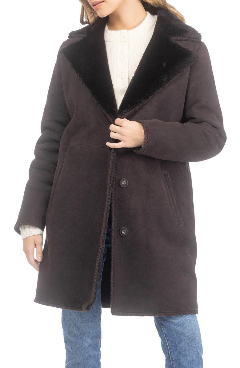 GORSKI Genuine Shearling Stroller, Belt, Alternate, color, Dark Brown