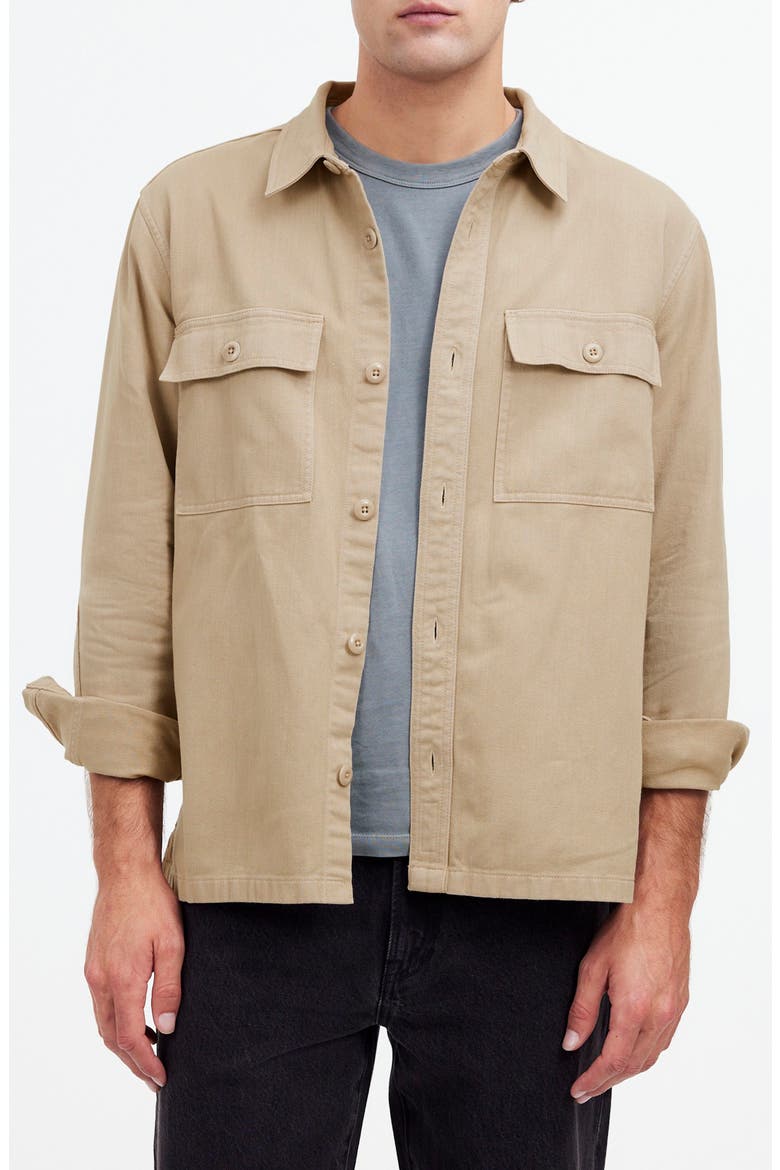 Garment Dyed Straight Hem Work Shirt, Main, color, DRIFTWOOD