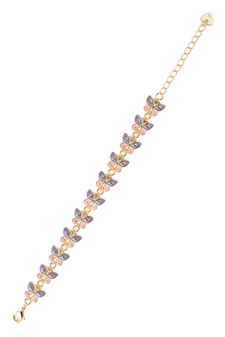 Butterfly Link Bracelet, Alternate, color, PINK