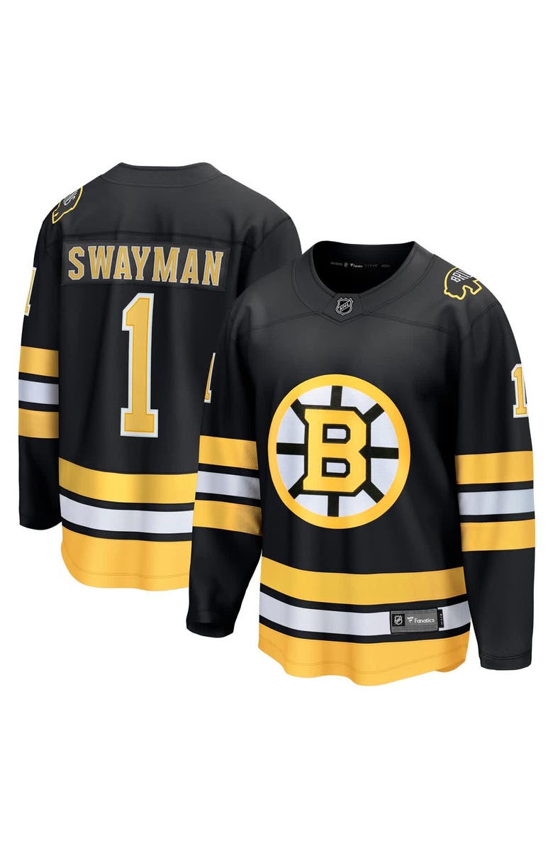FANATICS Men's Fanatics Jeremy Swayman Black Boston Bruins Home Breakaway Player Jersey, Main, color, Black