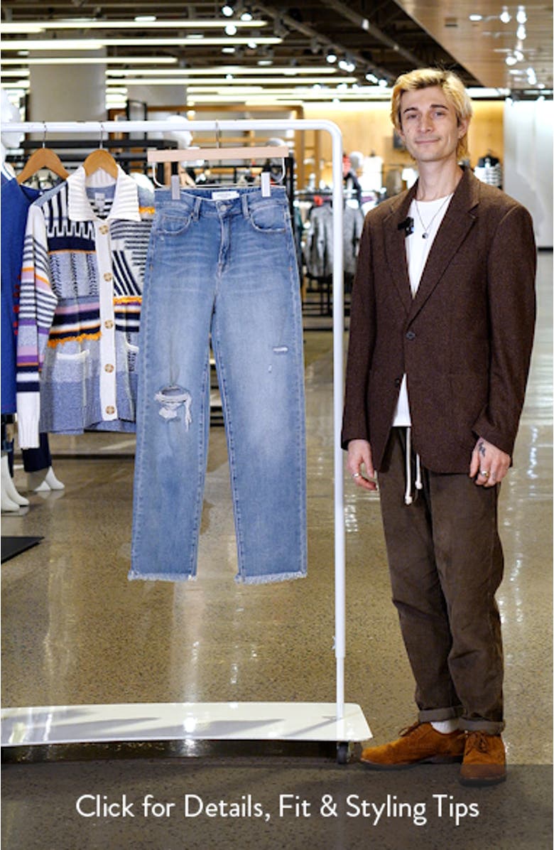 Distressed Fray Hem Straight Leg Jeans, sales video thumbnail