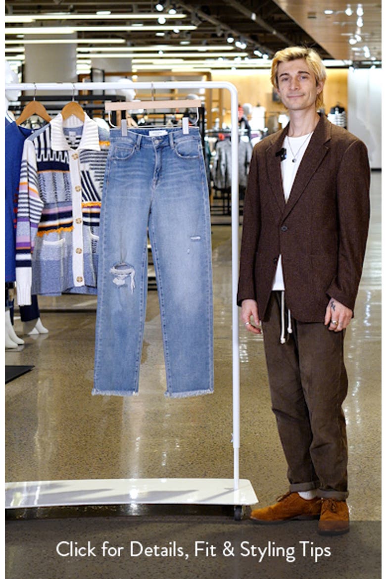 Distressed Fray Hem Straight Leg Jeans video