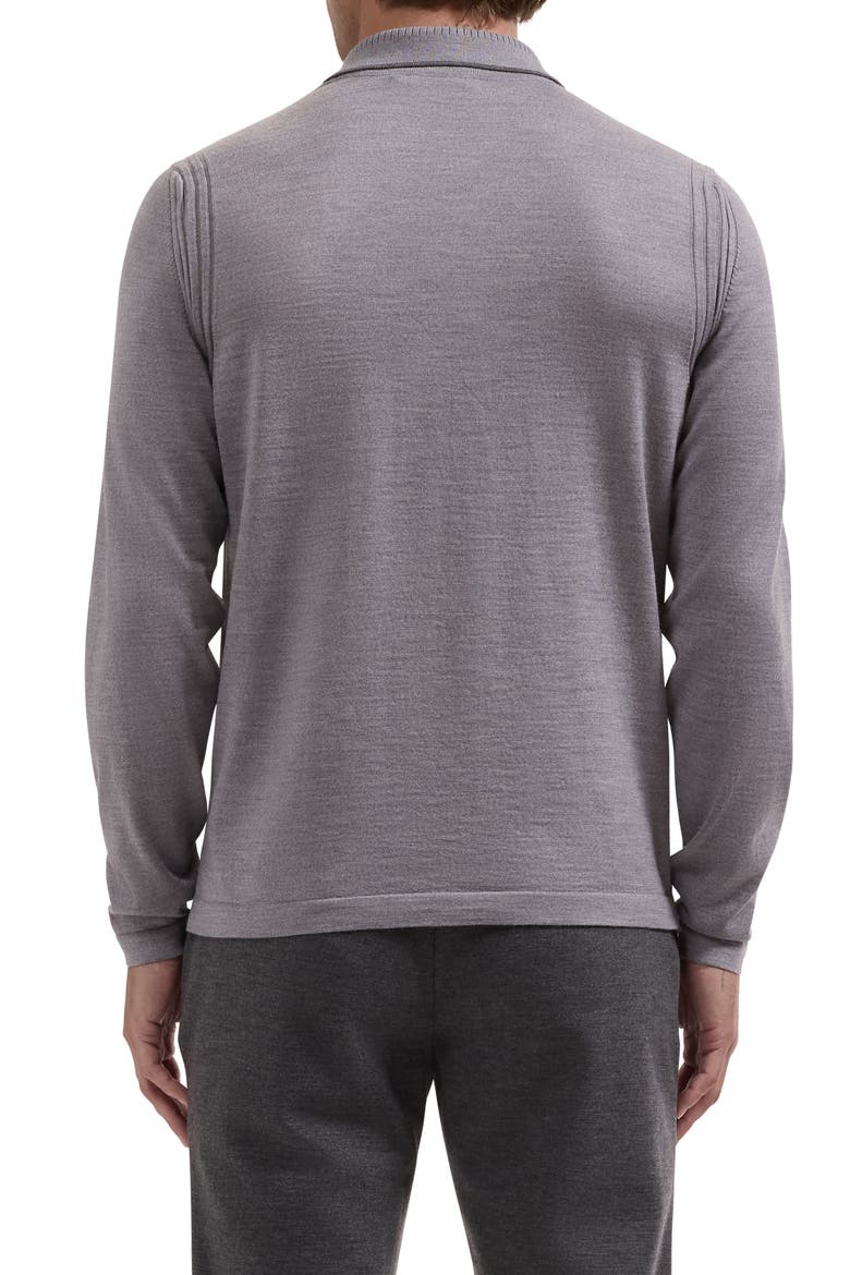 Merino Wool Polo Sweater, Alternate, color, GRAPHITE