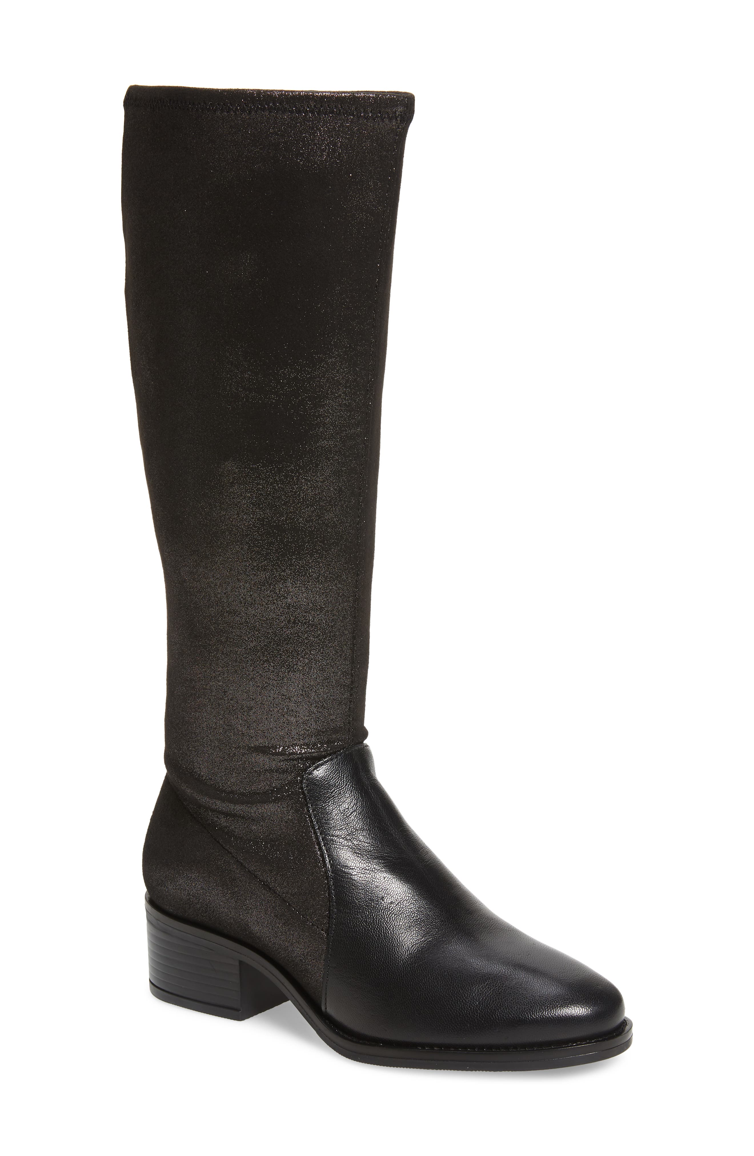 Java Waterproof Tall Boot, Main, color, BLACK LEATHER