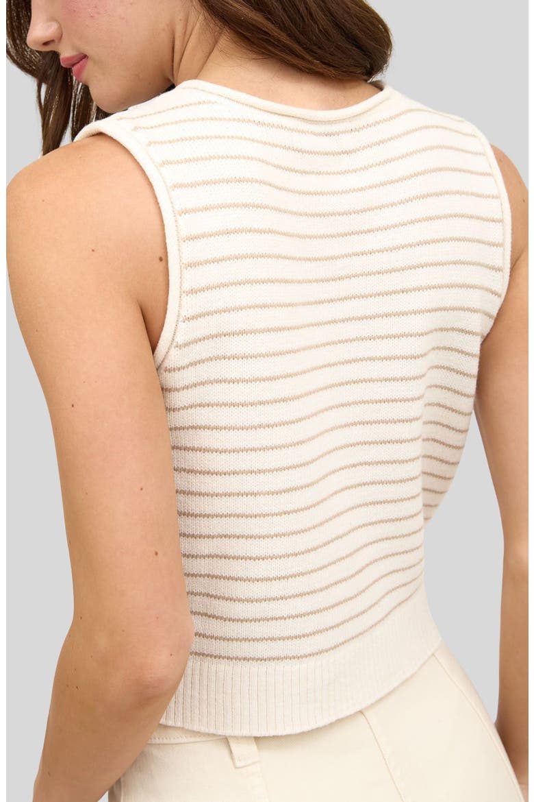Stripe Button Front Sweater Vest, Alternate, color, LIGHT KHAKI