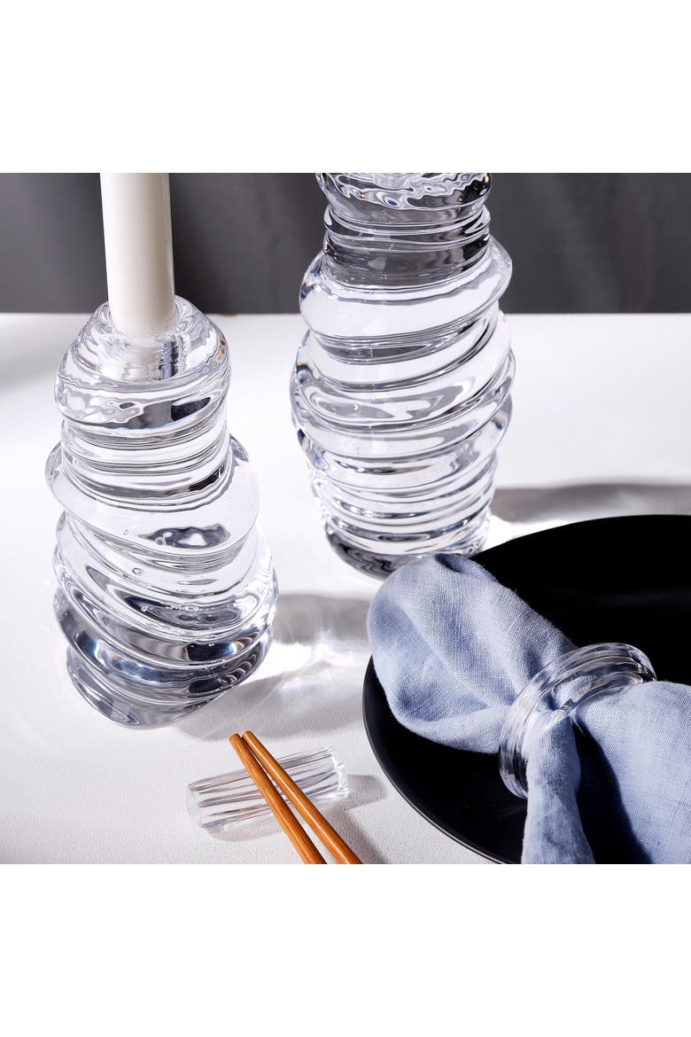 Eos Candle Holder Short, Alternate, color, Clear