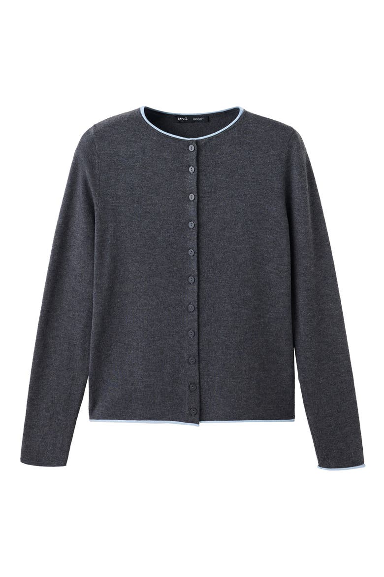 Button Front Cardigan, Alternate, color, GREY