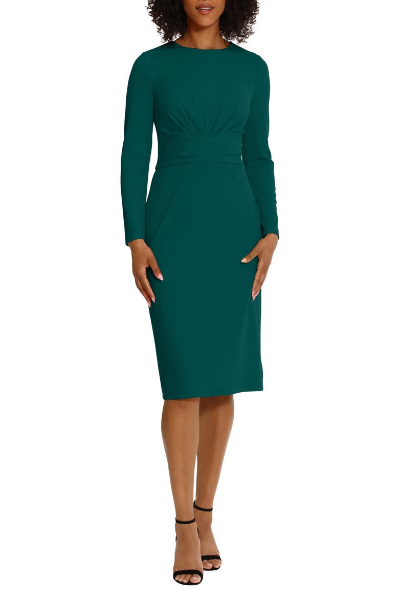 Long Sleeve Sheath Dress, Main, color, DEEP TEAL