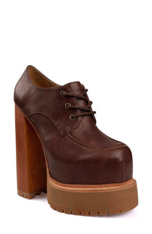 Zigi Tina Lace-up Platform Shoe In Brown