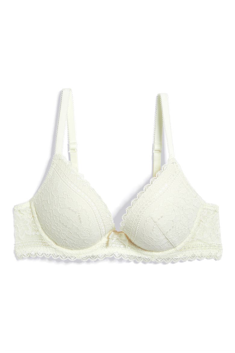 Panama Underwire Plunge Push-Up Bra, Alternate, color, ECRU