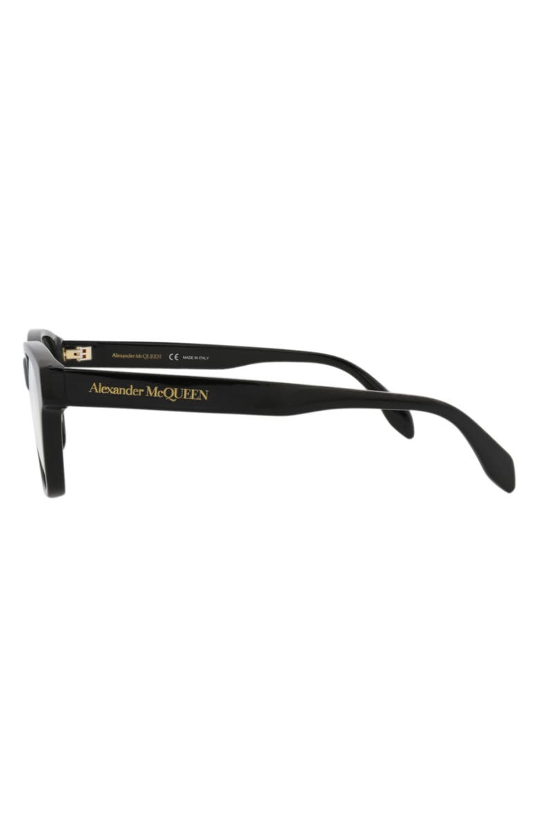 McQueen 52mm Square Sunglasses, Alternate, color, Black Black Transparent