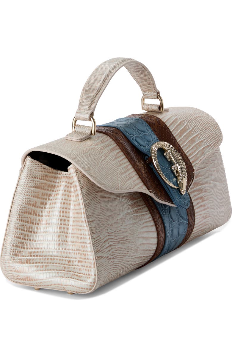 Brahmin Dayan Embossed Leather Shoulder Bag, Alternate, color, Blue