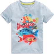 Mini Boden Kids' Fish Superstitch T-Shirt