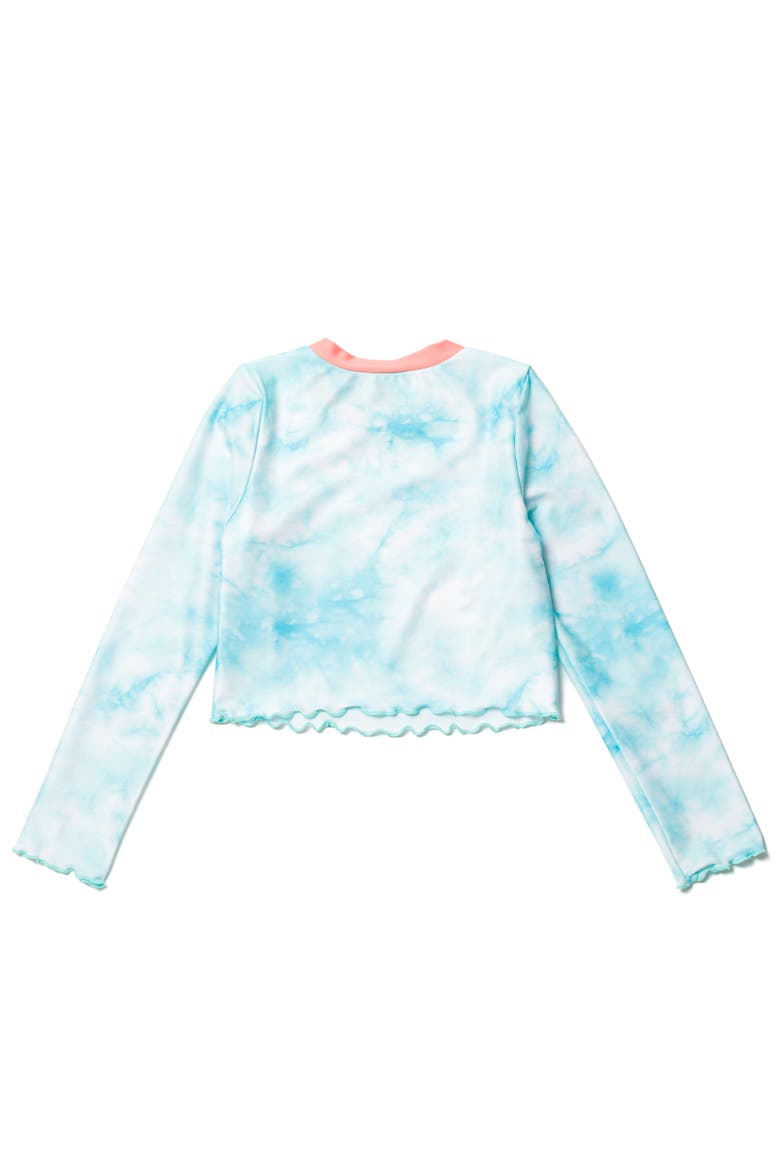 The Mandalorian Grogu Swimwear 2-Piece Rash Guard and Swim Bottom Set, Alternate, color, Grogu Blue Tie Dye