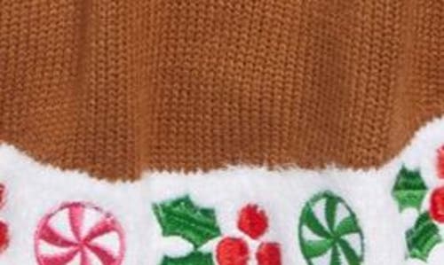 Margaux And Lexi Kids' Reindeer Poncho Sweater In Brown