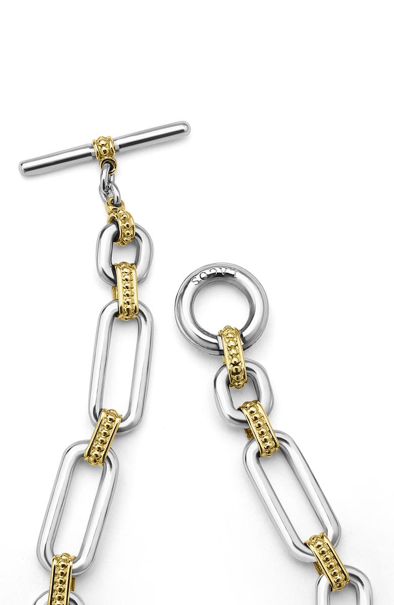 LAGOS Signature Caviar Links Chain Bracelet, Alternate, color, Two-Tone