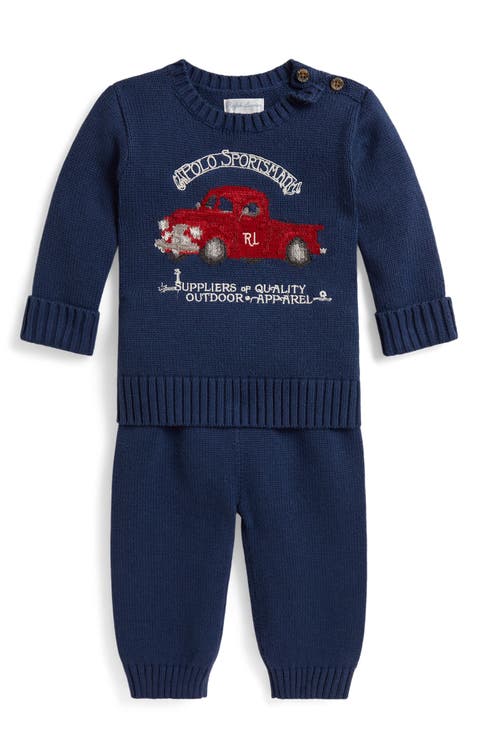 Kids' Truck Cotton Sweater and Pants 2-Piece Set