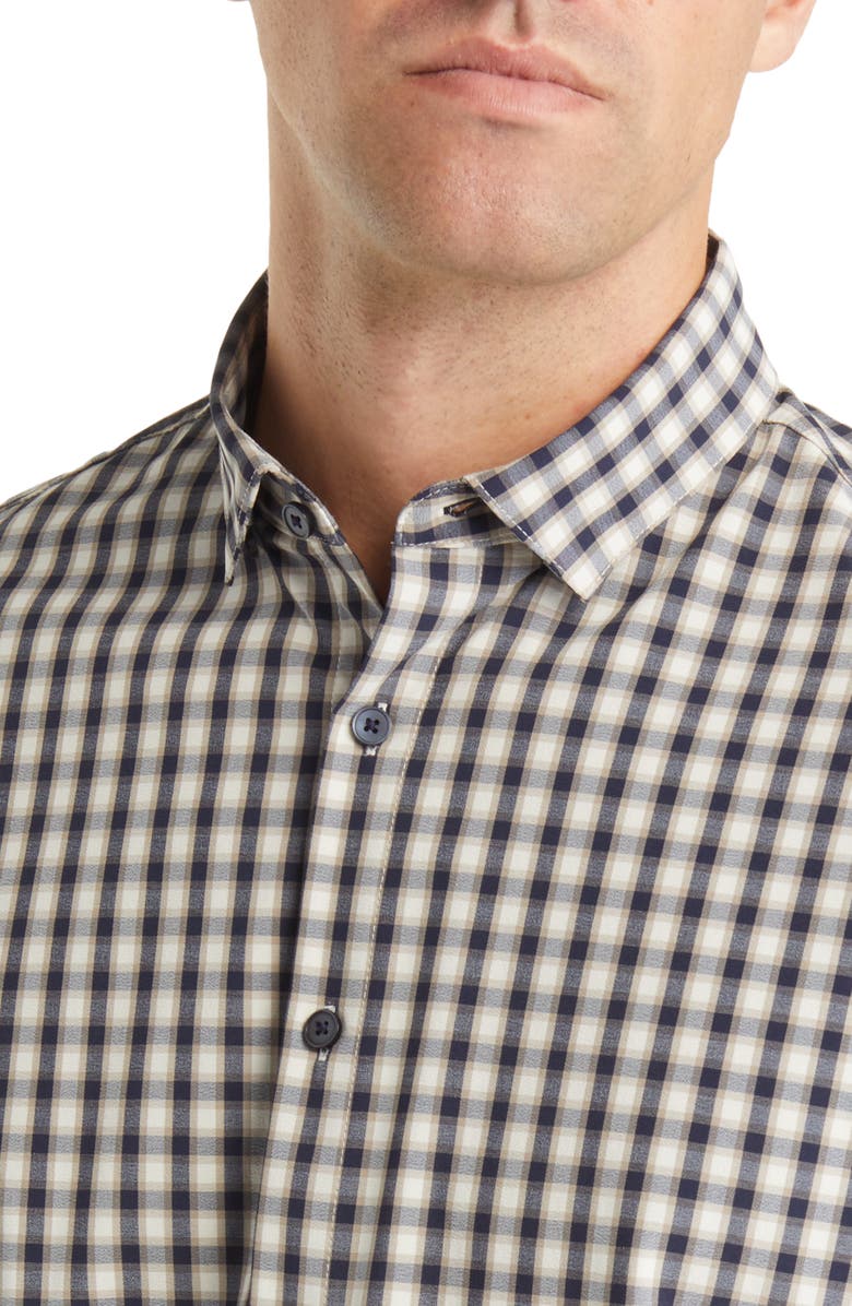 Mizzen+Main Leeward Trim Fit Check Performance Button-Up Shirt, Alternate, color,