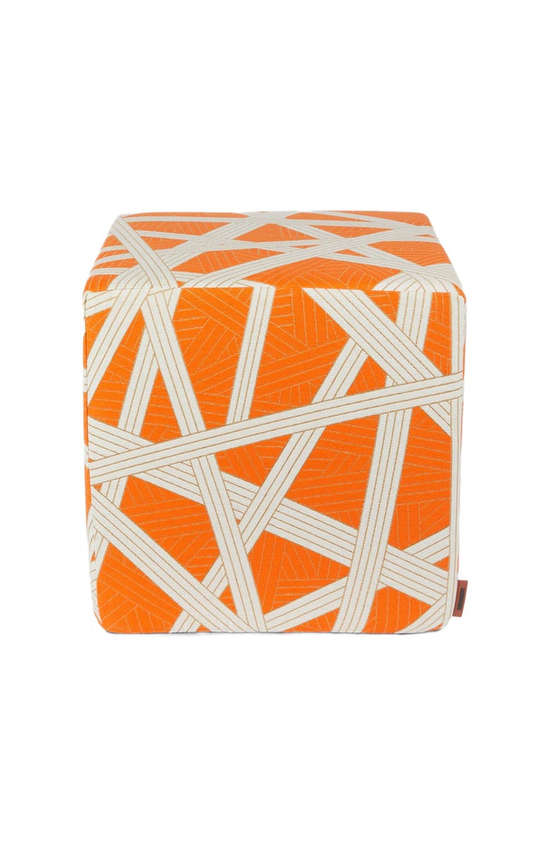 Missoni Home Nastri 40x40x40 Cm Footstool Cube With Contrasting Stitching, Main, color, Orange