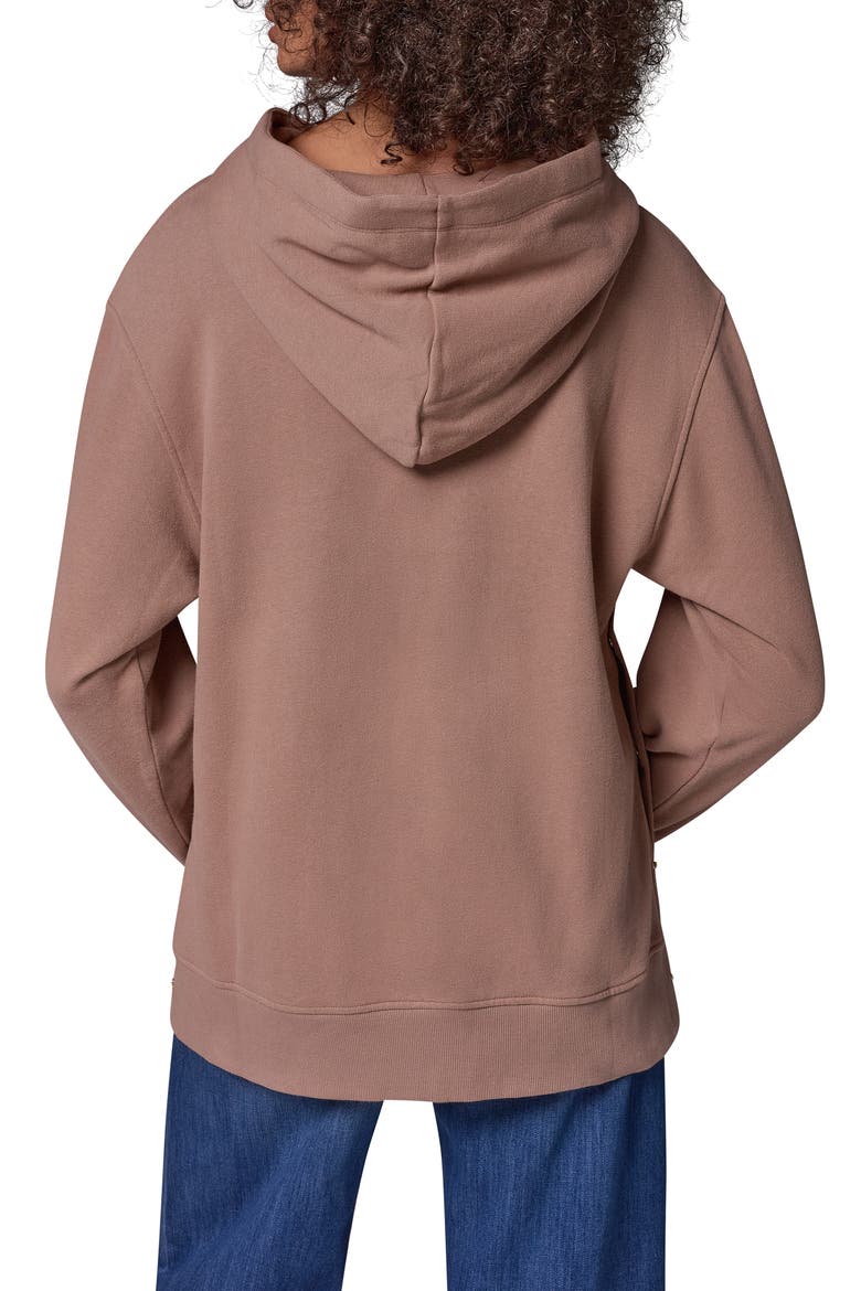 French Terry Snap Side Hoodie, Alternate, color, CAMEL