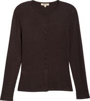 Madewell Waffle Knit Cutaway Crewneck Cardigan