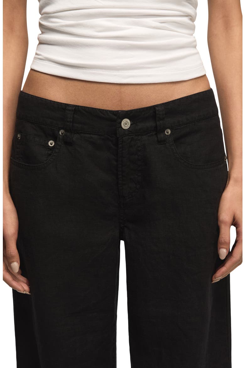 Baggy Wide Leg Linen Pants, Alternate, color, CAVIAR