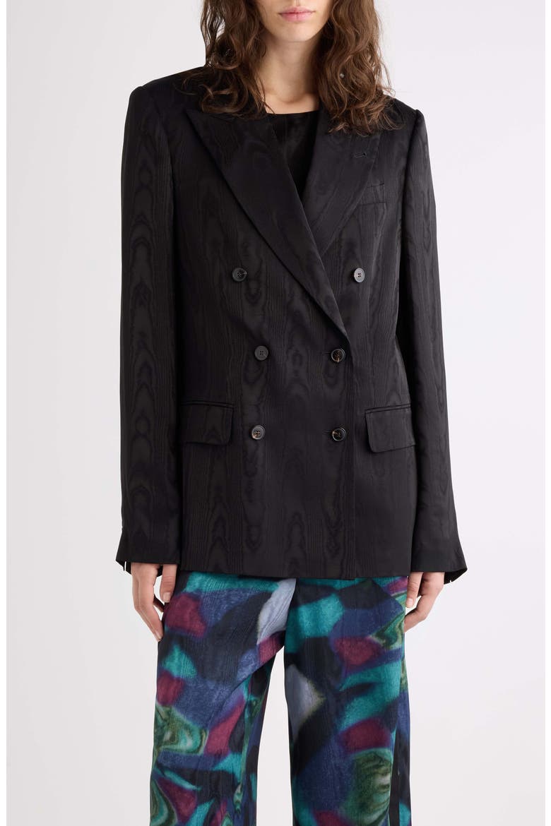 Barrysta Moire Double Breasted Jacket, Main, color, BLACK