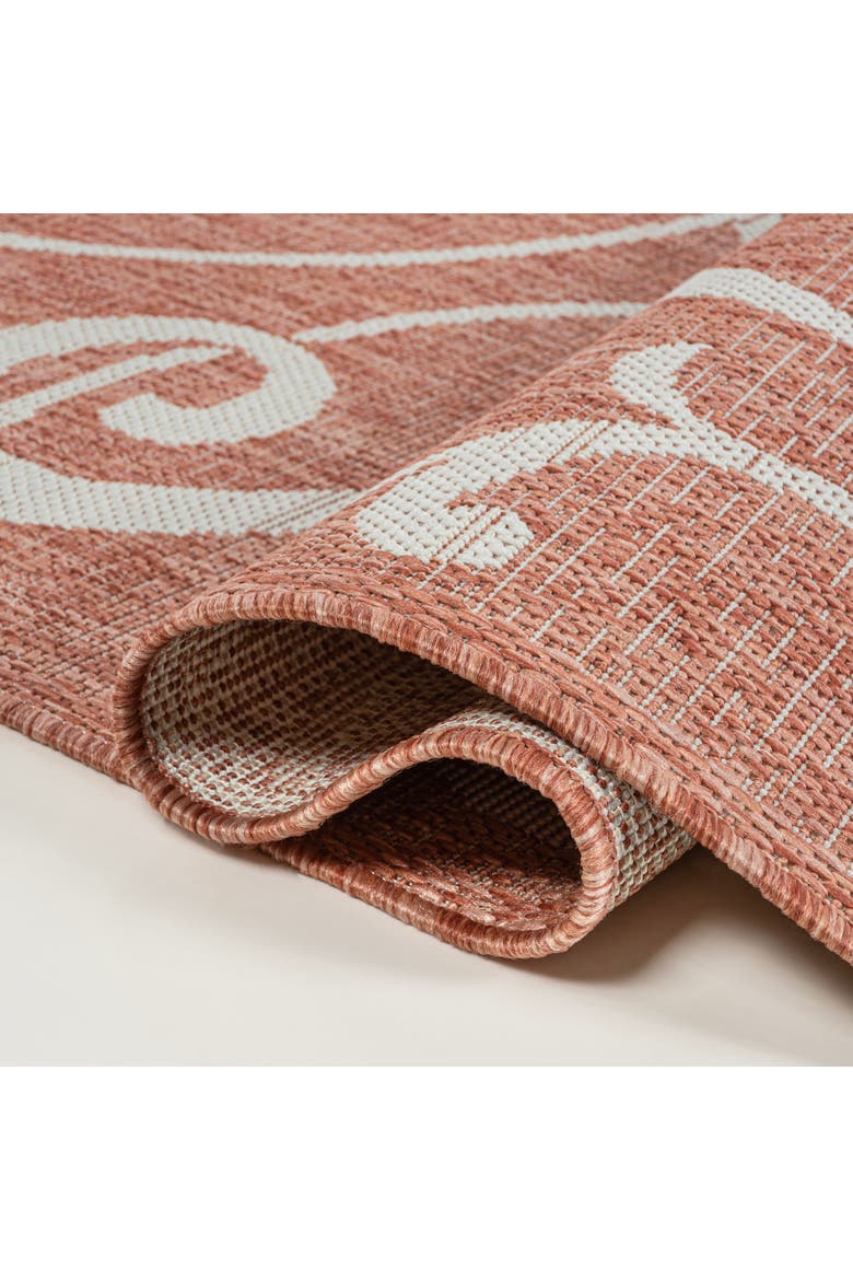 Maribel Traditional Classic All-Over Scroll Indoor/Outdoor Area Rug, Alternate, color, Salmon/Cream