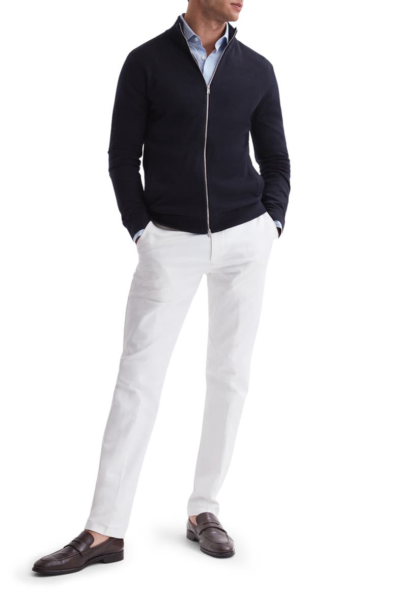 Hampshire Wool Zip Cardigan, Alternate, color, NAVY