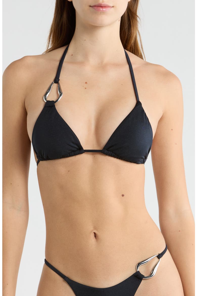 Octavia Triangle Bikini Top, Main, color, BLACK