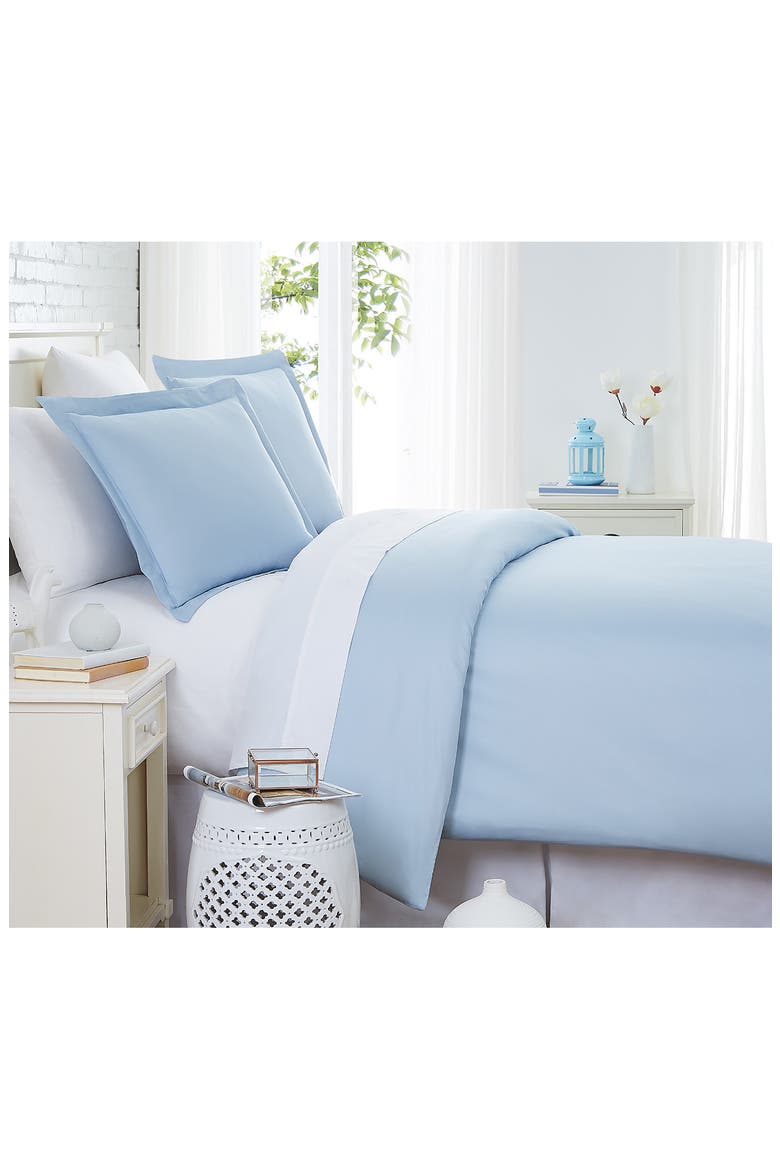 Luxury Collection 300 Thread-Count Long Staple Cotton Oversized Duvet Cover Set, Alternate, color, BLUE