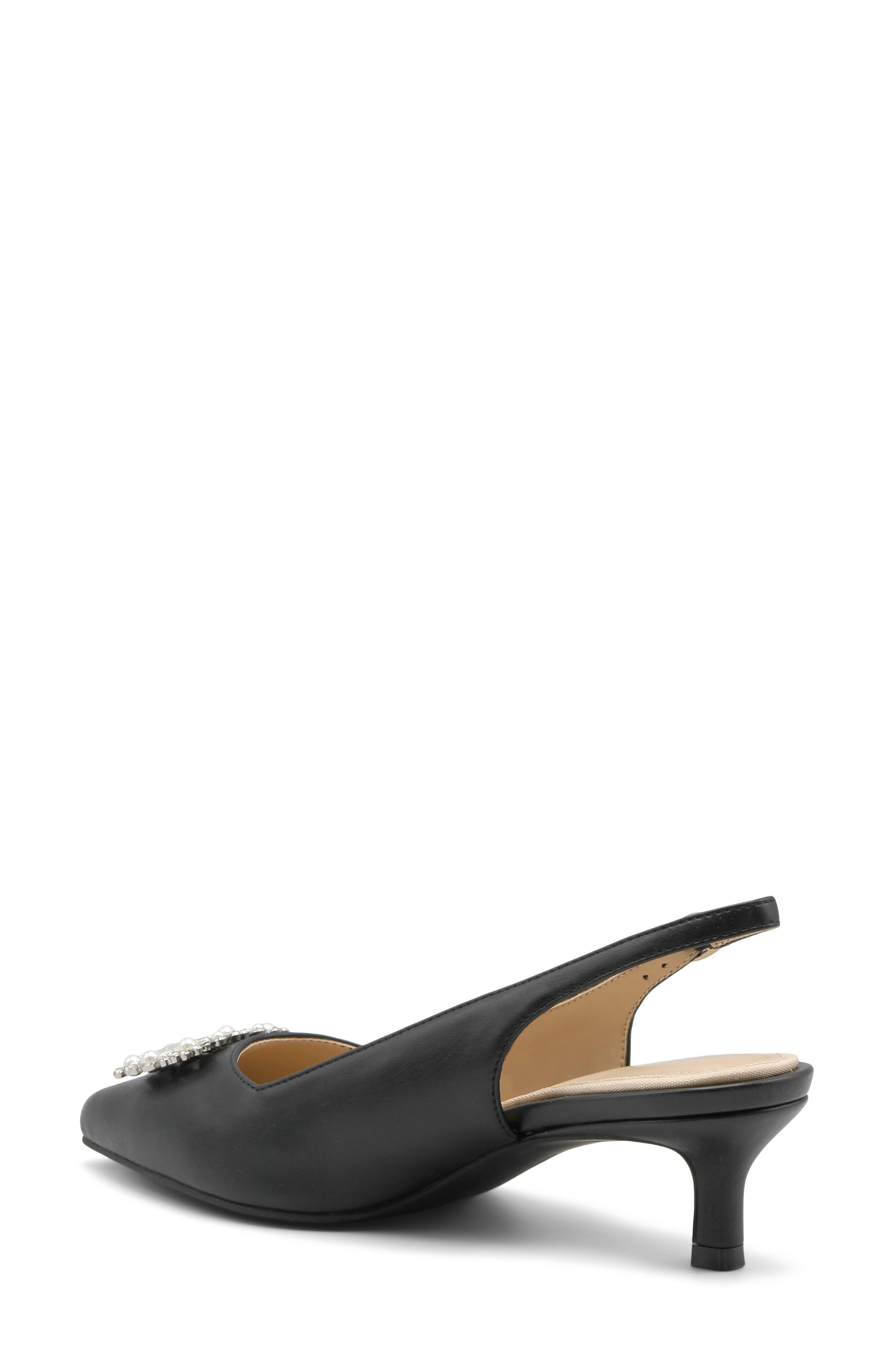 Adrienne Vittadini Savblanc Kitten Heel Slingback Pump, Alternate, color, Black Sm