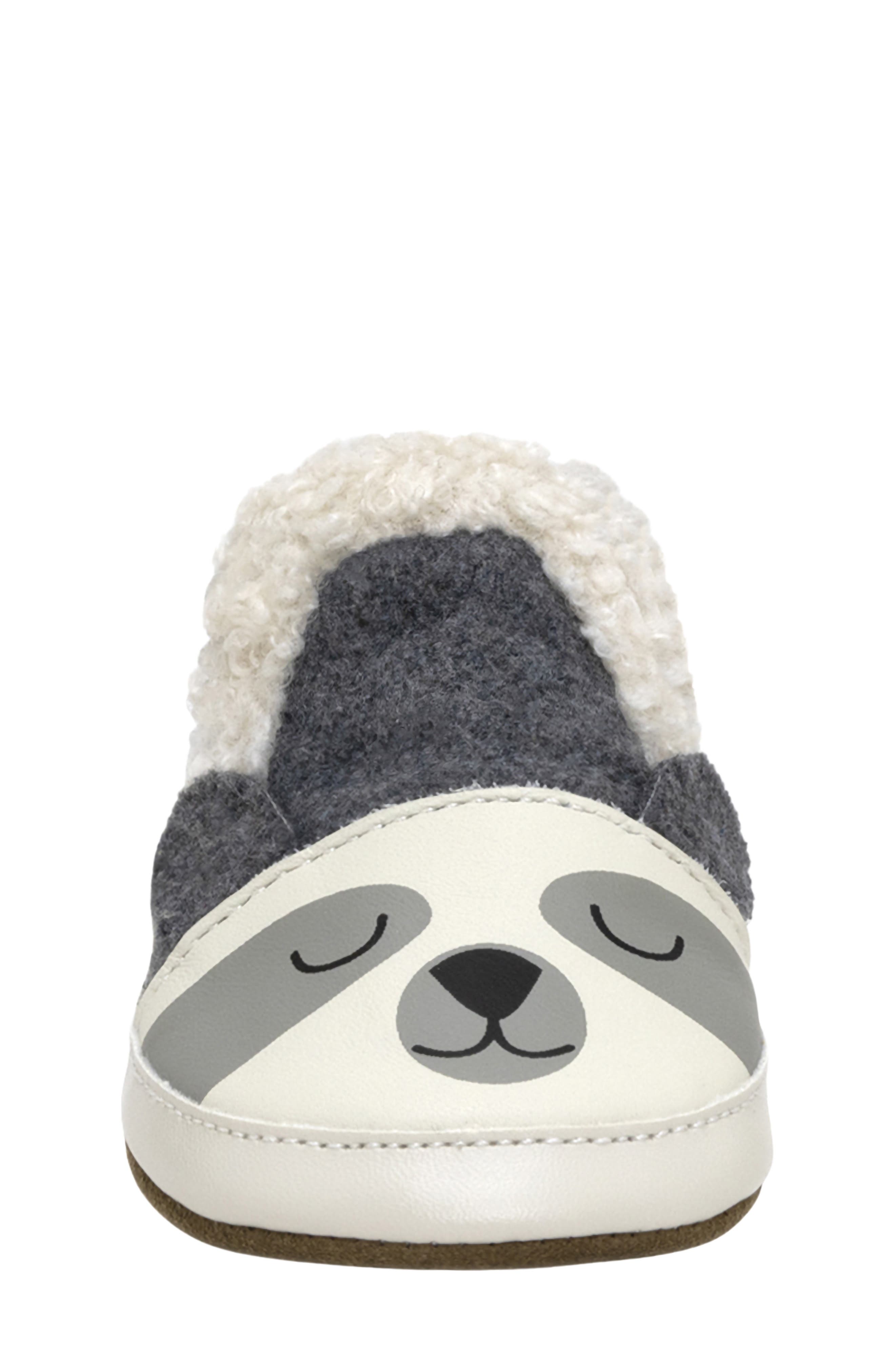 Robeez<sup>®</sup> Sweet Panda Wool Crib Shoe, Alternate, color, Charcoal