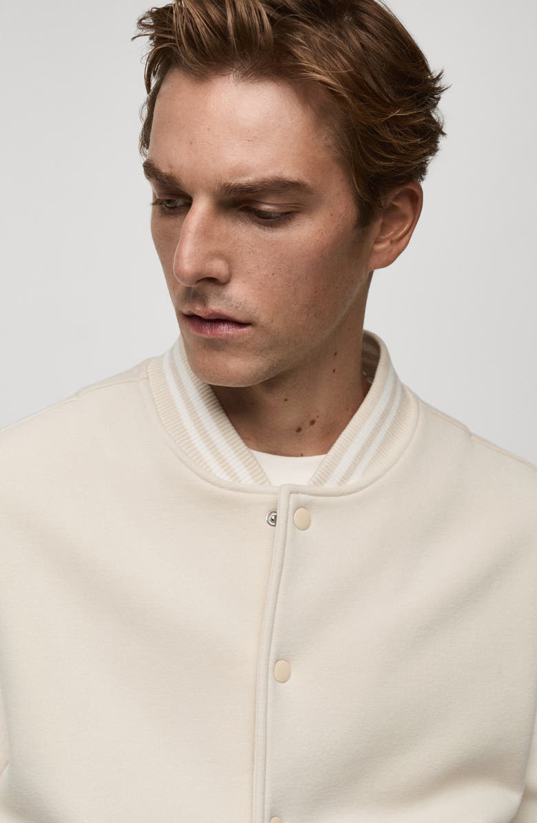 Contrasting Cotton Blend Bomber Jacket