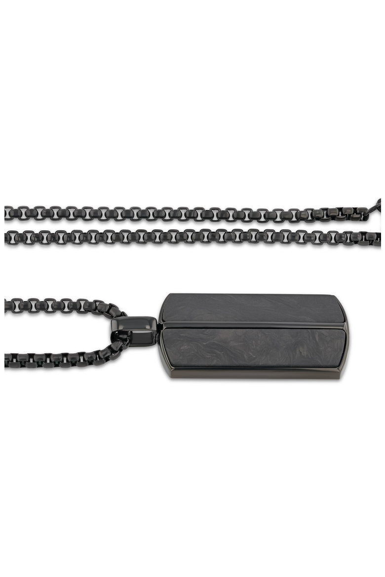 Stainless Steel Pendant with Carbon Fiber Inlay, Alternate, color, Black