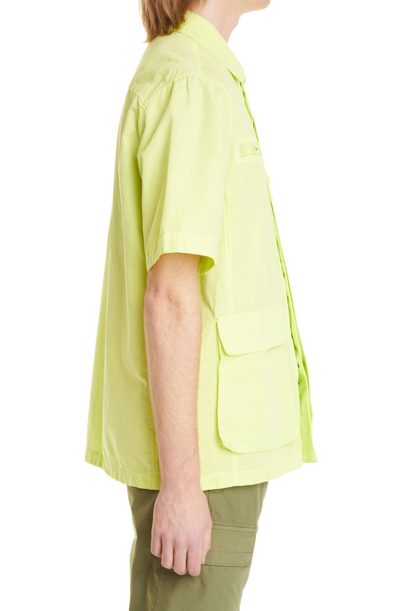 Stone Island Short Sleeve Cotton & Linen Shirt Jacket, Alternate, color, 