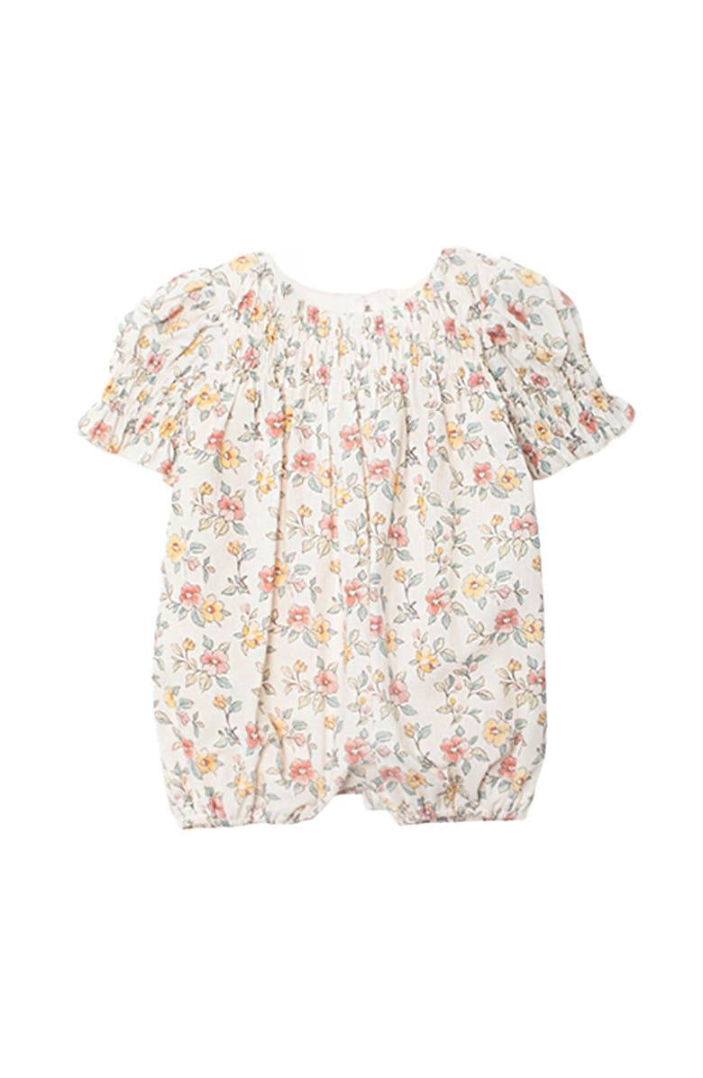 Mabel + Honey Audrey Flutter Sleeve Romper, Main, color, Ivory