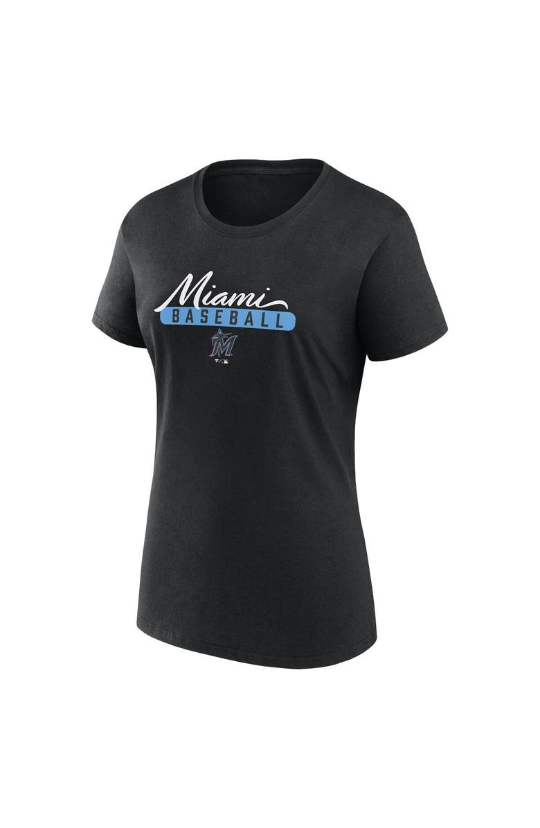 FANATICS Women's Fanatics Branded Black/Blue Miami Marlins Fan T-Shirt Combo Set, Alternate, color, 