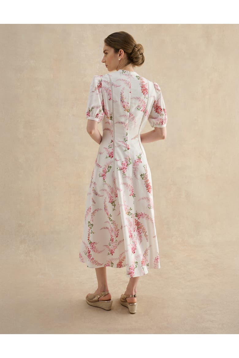 Matilda Floral Dress, Alternate, color, Ivorymulti