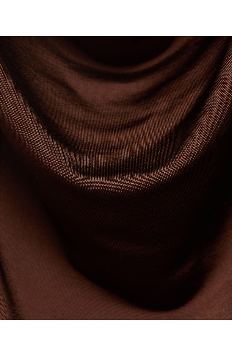 MANGO Draped Halter Top, Alternate, color, Chocolate