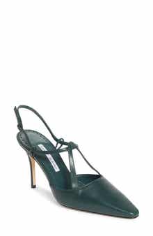 Manolo Blahnik Minia Pointy Toe T-Bar Pump