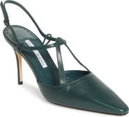Manolo Blahnik Minia Pointy Toe T-Bar Pump