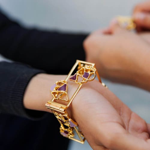 Dhwani Bhansal Miva Square Bracelet In Gold Plated