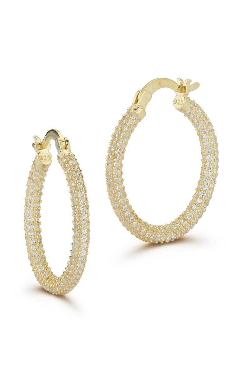 CHLOE AND MADISON Small Pave Hoop Earrings, Main, color, Gold