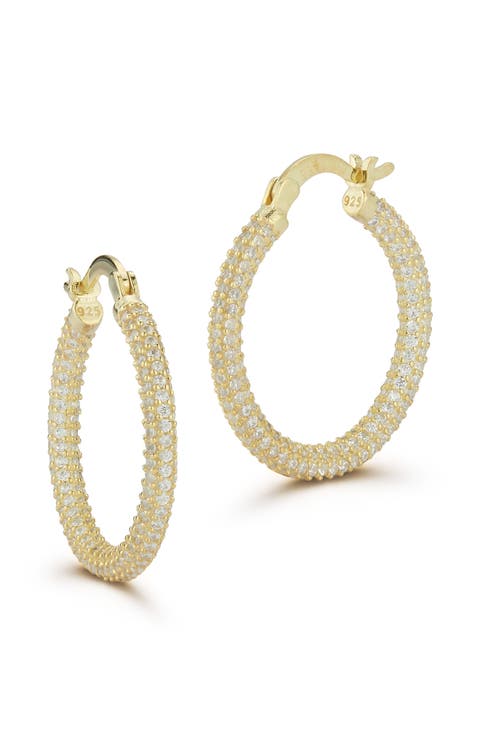 Small Pave Hoop Earrings